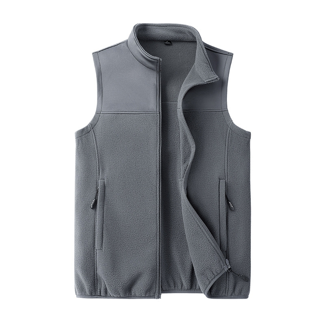 Moda Contraste Color Casual Polyéster Hombres Soft Vest Vest Micro -Fleece Gilet For Men Outdoor Chaqueta