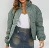 Chaqueta de mujer acolchada verde