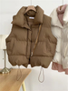 Fashion Outumn Winter Women's Light Jacket Feath Coat Warm Cause con la piel con el chaleco sin mangas de bolsillo con cremallera