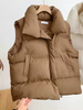 Fashion Outumn Winter Women's Light Jacket Feath Coat Warm Cause con la piel con el chaleco sin mangas de bolsillo con cremallera