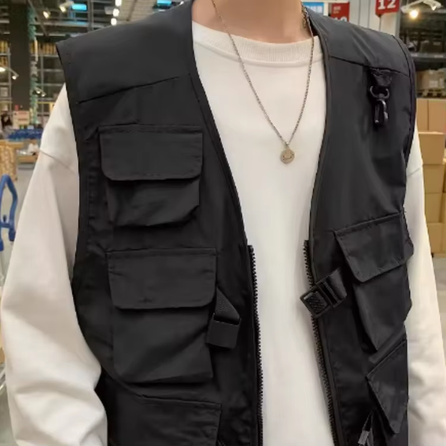 New Trend Hip Hop Hop Jacket Multi-Pocket Outdoors Chalecos