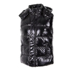 Amarillo acolchado brillante sin mangas sin mangas, unisex unisex, chaleco de burbujas con capucha con capucha