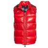 Amarillo acolchado brillante sin mangas sin mangas, unisex unisex, chaleco de burbujas con capucha con capucha